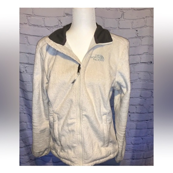 The North Face Osito Jacket Women’s Size Medium White Fuzzy Fleece Full Zip - Picture 1 of 5